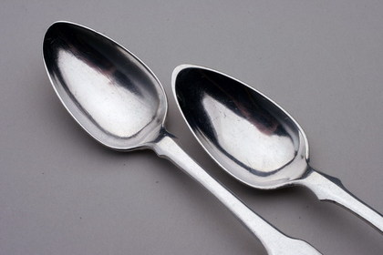 Indian Colonial Silver Dessert spoon set (6)